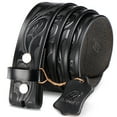 thumbnail image 1 of HJONES Men’s Replacement Belt no Buckle Belt Strap, Men's Leather Belt with Silver Snap On Belt Without Buckle 1 1/2” Wide(Flowerblack,34inch), 1 of 7