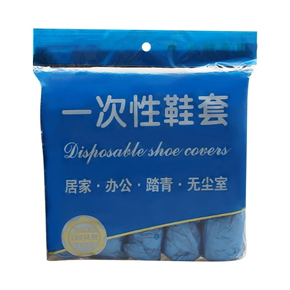 HJQEQVD 100Pairs Shoe Covers Disposable Non Slip Disposable Shoe Covers for Indoors Premium Shoes Protectors Boot Covers Plastic Shoe Booties for Shoes Covers Fit All Men&W