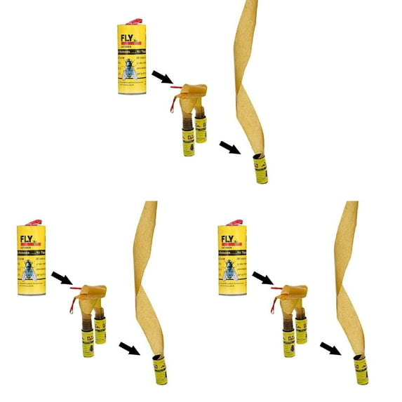 HJQEQVD 12 Packs Sticky Eliminate Flies Fly Traps Outdoor, Fruit Fly Trap for House Indoor, Fly Strips Indoor Sticky Hanging, Insect & Bug Fly Glue Paper Tape Ribbon Catcher for Gnat, Mosquito