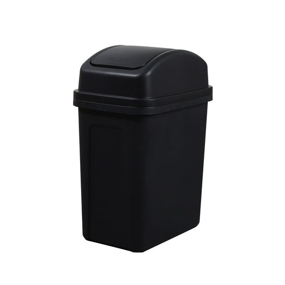 HJQEQVD 14L/21L/28L Dog-Proof Trash Can with Lid | Odor-Controlled Bathroom Kitchen Bedroom Garbage Bin | Durable Plastic Waste Basket for Small Spaces Black-B