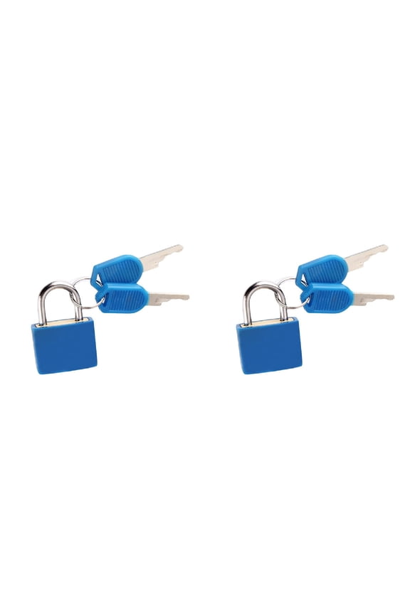 2 Pcs Locker Lock with 2 Keys 23mm Small Luggage Locks Blue Black Mini Padlock with Keys for Backpack Boxes, Laptop Bag, Travel Bags, Cabinets, Toolbox, Suitcases
