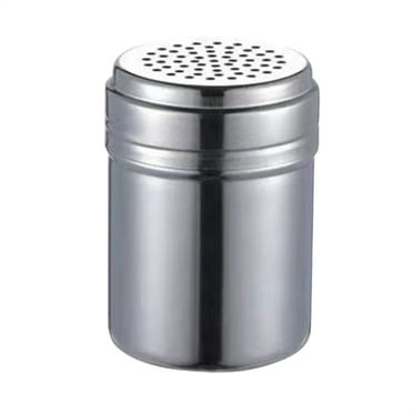 HJQEQVD 2 Pcs Salt Shakers Metal Salt and Pepper Shakers Stainless Steel Spice Shakers Salt Sugar Spice Pepper Shaker Seasoning Cans for Kitchen Cooking and Outdoor Barbecue,A