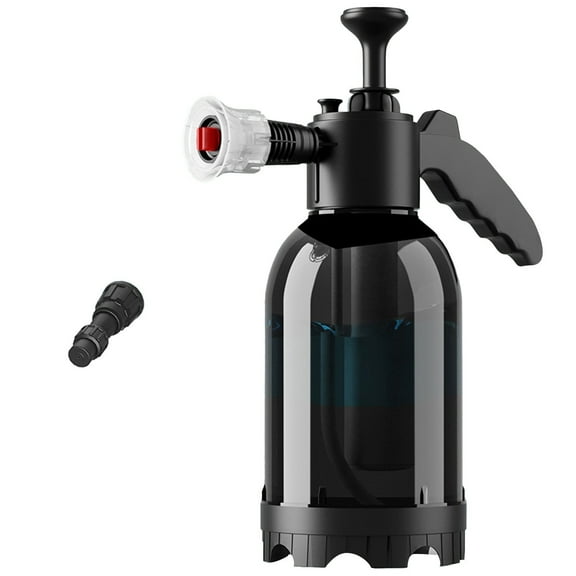 HJQEQVD 2L Pump-Action Snow Foam Sprayer - Thick Car Wash Soap Dispenser with 2 Nozzles & Pressure Control | Heavy-Duty ABS Tank