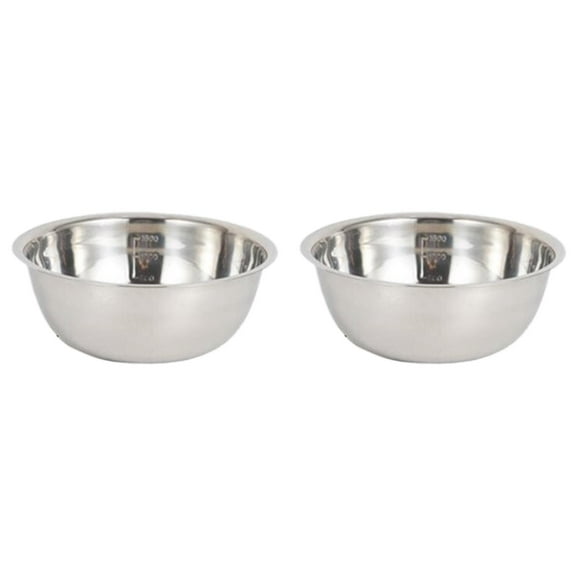 HJQEQVD 2PCS Stainless Steel Basin Foot Basin Round Wash up Bowl Thicken Laundry Tub Foot Soaking Tub Dish Tub Home Dish Pan Kitchen Prep Bowl for Induction Cooker D