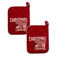 thumbnail image 1 of HJQEQVD 2Pcs Christmas Pot Holders with Pocket 7 X 9 Inchr Xmas Cotton Potholders for Kitchen Machine Washable Oven Mitts Heat Resistant Hot Pads Red Cookie Bag for Christmas Kitchen Gift ﻿,C 2PCS, 1 of 7