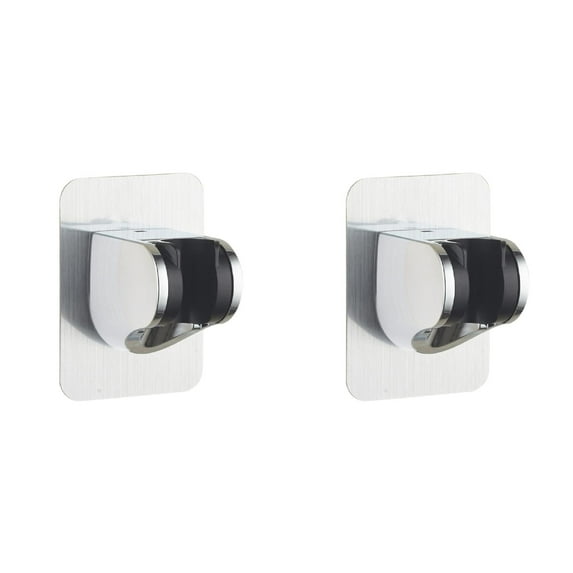 HJQEQVD 2Pcs Self Adhesive Handheld Shower Head Holder Wall Mount Shower Head Handset Holder Chrome Bathroom Wall Mount Adjustable Bracket Universal Shower Bracket,Silver One Size
