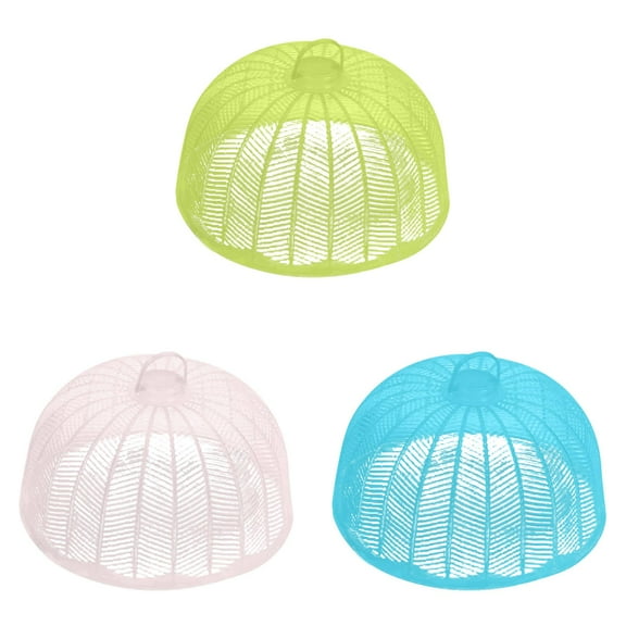 HJQEQVD 3 Pcs Plastic Mesh Food Tents 10 Inch Outdoor Food Covers Screen Plate Covers Reusable Food Net Covers Against Fruit Flies for Table Picnic Camping Outside Parties