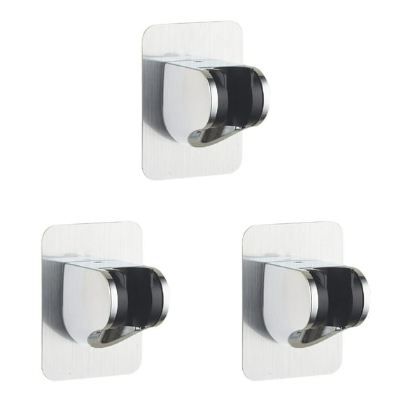 HJQEQVD 3Pcs Self Adhesive Handheld Shower Head Holder Wall Mount Shower Head Handset Holder Chrome Bathroom Wall Mount Adjustable Bracket Universal Shower Bracket,Silver One Size