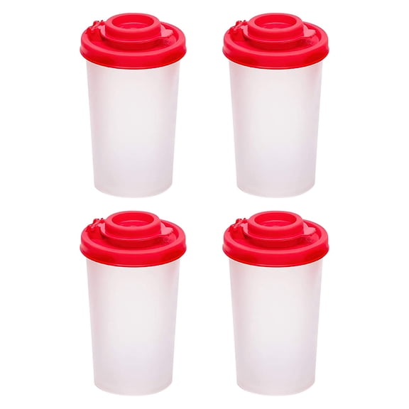 HJQEQVD 4 Pack Salt and Pepper Shakers Moisture Proof Salt Shaker to go Camping Picnic Outdoors Travel Spice Set Clear with colored lids Plastic Airtight Dispenser