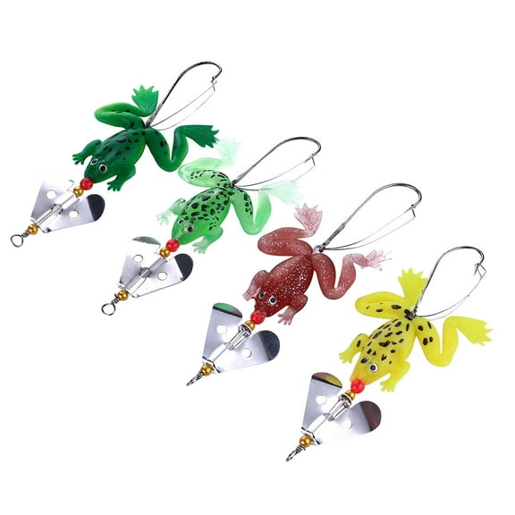 HJQEQVD 4 Pcs Soft Rubber Fishing Bass CrankBait Tackle Bass Fish Hooks Men Gifts for Dad Husband