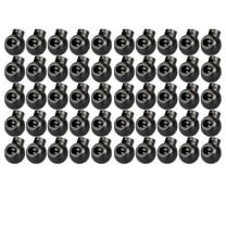 HJQEQVD 50 Pcs Single Hole Cord Lock Plastic Toggle Single Hole Spring Loaded Elastic Drawstring Rope Cord Locks Clip Ends Round Ball Shape Luggage Lanyard Stopper Sliding Fastener Buttons