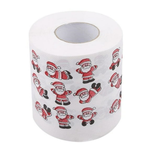 HJQEQVD 6Pcs Paper Towel 984*3.9 Inches Christmas Pattern Color Toilet Paper Santa Christmas Tree Printed Tissue