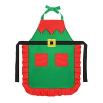 HJQEQVD Christmas Apron Adjustable Kitchen Cooking Aprons BBQ Bib Funny Chef Apron for Women Xmas Elf Apron for Christmas Party for Teens and Adults