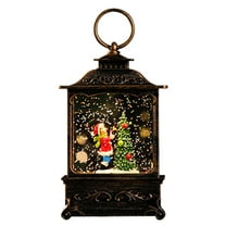 HJQEQVD Christmas Snow Globe Flying Santa Scene Musical Snow Water Lantern Swirling Glittering Home Decoration and Gift Battery Operated Christmas Decorations Snow Globe