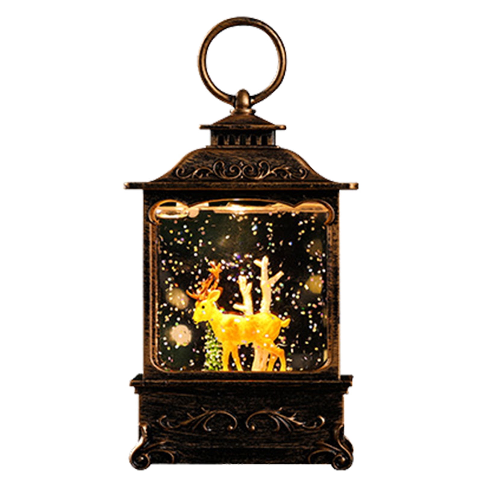 HJQEQVD Christmas Snow Globe Flying Santa Scene Musical Snow Water ...