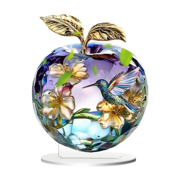 HJQEQVD Crystal Apple Paperweight Craft Decoration Table Top Ornament Statue Home Decor Table Top Ornament Statue Acrylic Bottle Decoration Desktop Ornament,Purple One Size
