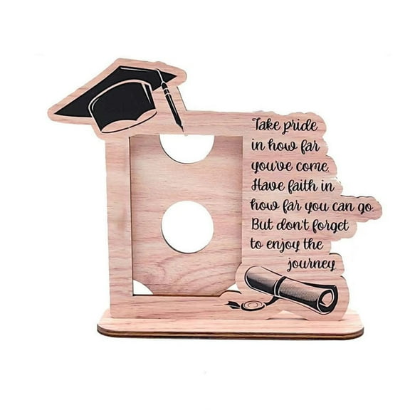 HJQEQVD Graduation Picture Frame Wooden Graduation Photo Frame with Blessing Words & Graduation Cap Pattern Grad Frame Graduation Picture Display Holder Gift Grad Decorations