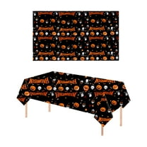 HJQEQVD Halloween Tablecloth Pumpkin Spider Web Bats Patterns Decor Halloween Table Cover Rectangular Cloth Halloween Tablecloth for Halloween Party Decorations 54×108 in