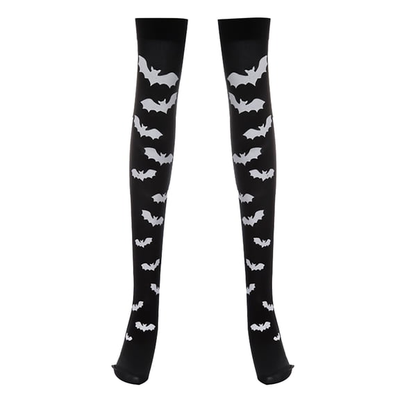 HJQEQVD Halloween Thigh High Long Socks Over Knee Stockings Skeleton Skull Bat Spiderweb Tights Cos Play Festival Party Favers for Women Girls