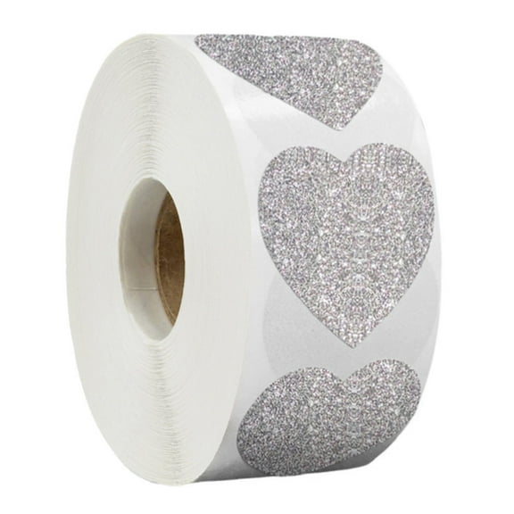 HJQEQVD Heart Stickers Roll 300 Pcs Rose Gold Love Print Stickers Lables for Baking Packaging Envelope Seals Small Business White Stickers Tags for Wedding Party Birthday Gift Wrap Bag Clearance