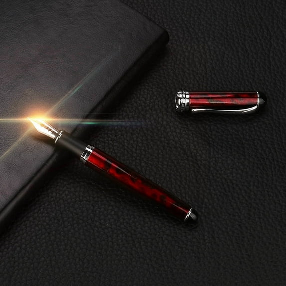 HJQEQVD Ink Pens for Writing Matte Frosted Deluxe Black JinHao X750 Fountain Pen 0.5mm Extra Fine Nib Basic Pens