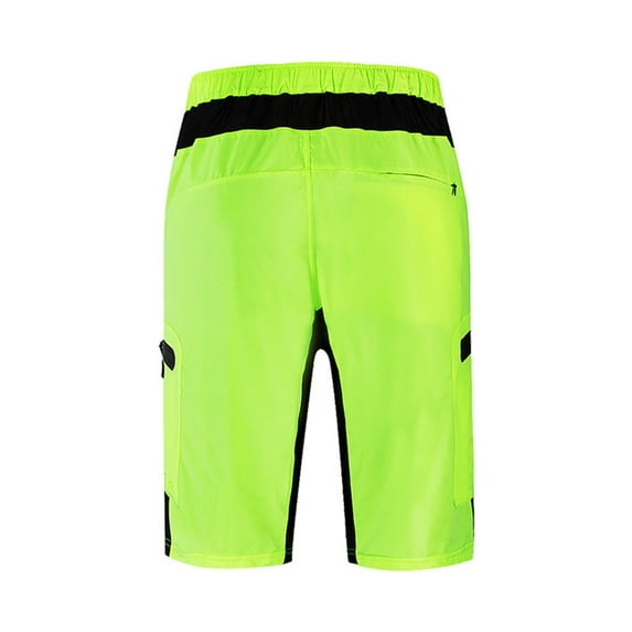 HJQEQVD Mens Padded Cycling Shorts Loose Fit Breathable Mountain Bike 1 Shorts for Outdoor Supplies Green
