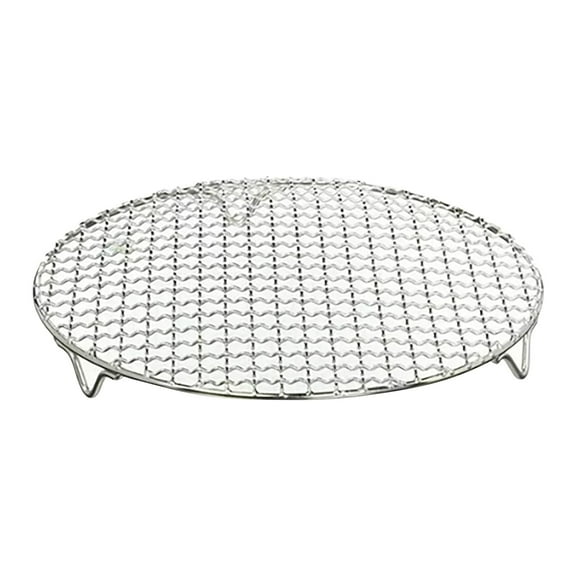 HJQEQVD Multi-Purpose Round Stainless Steel Cross Wire Steaming Cooling Barbecue Rack/Carbon Baking Net/Grill/Pan Grate with Legs(6.5Inch Dia)