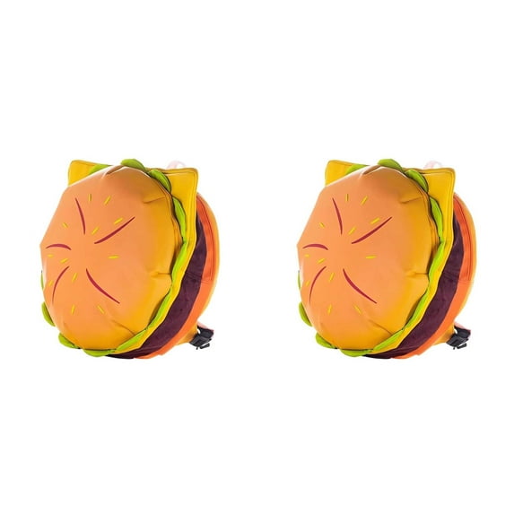 HJQEQVD Novelty Cheeseburger Backpack Funny Yellow Universe Hamburger Backpack Multi Compartment Burger Daypack Cartoon Network Steven Universe Cheeseburger Backpack, 2PCS, Yellow