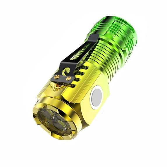 HJQEQVD Portable LED Flashlight with Toggle Clip Mini Rechargeable Water Resistances Flashlight Built in Super Bright Flashlight for Emergencies Walking Night Reading Green & One Size