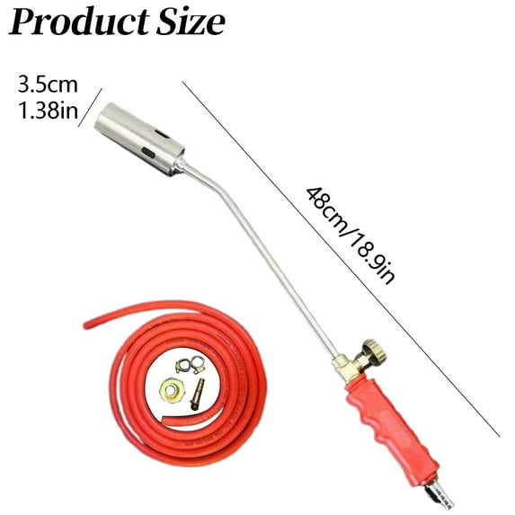 HJQEQVD Propane Torch Weed Burner Kit,High Output with Self Igniter and Turbo-Blast Trigger,Heavy Duty Blow Torch with Hose,Flamethrower for Weeding,Roofing,Melting Snow,Road Paint Removing