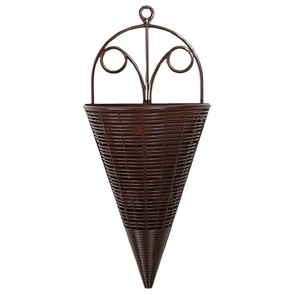 HJQEQVD Rattan Hanging Planter Baskets Cone Hanging Basket Planters Cone Woven Hanging Flower Pot Wicker Ceiling Plant Pot Wall Flower Bird Baskets for Indoor Outdoor Decoration