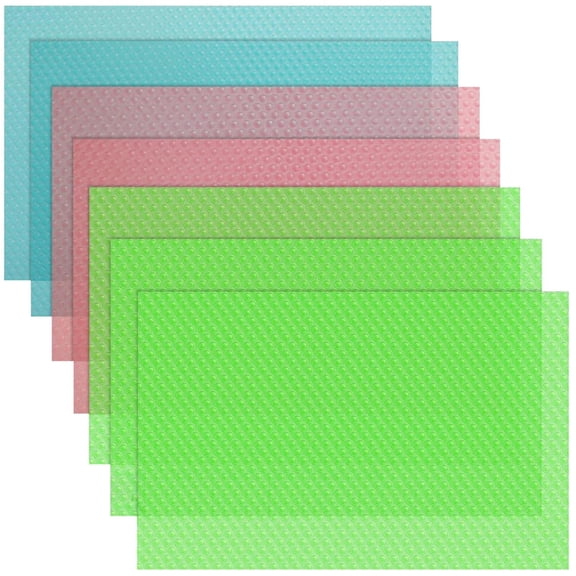 HJQEQVD Refrigerator Liners 7pcs - Fridge Mats Non-Slip Freezer Shelf Protectors, Washable Kitchen Drawer Liners for Food Storage (12x17.7Inch)