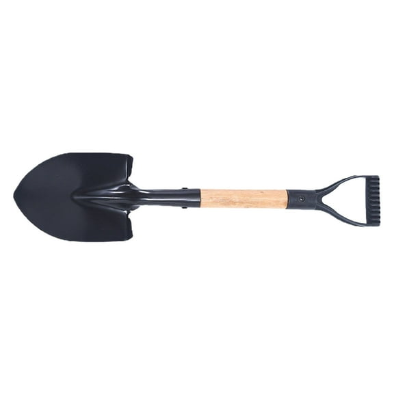 HJQEQVD Shovel for Digging Round Shovel Garden Tool with D Handle Wooden Handel Garden Shovel Beach Shovel Car Snow Shovel,Black One Size