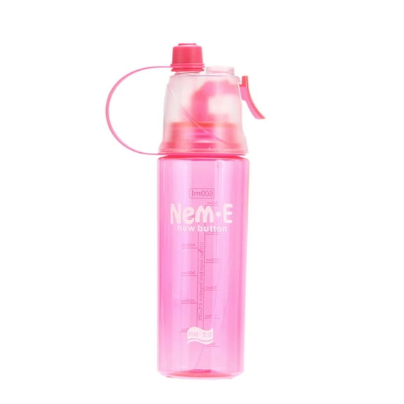 HJQEQVD Water Bottles Spray Water Bottle 600Ml Portable Clear Plastic Spray Head Anti Leak Water Bottle for Cycling Running Mountaineering Hiking Gym Climbing