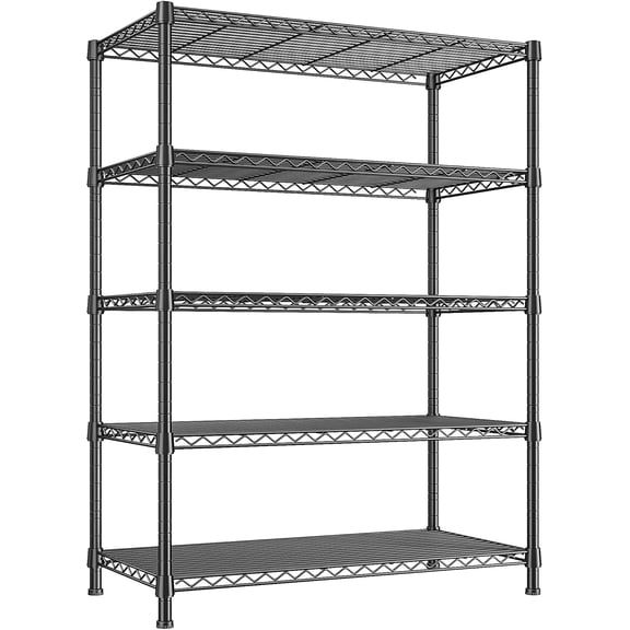 HJTER 1500LBS Adjustable Wire Shelving Unit, 5-Tier Metal Shelf with V-Shape Support,Tool-Free Assembly for Kitchen, Laundry, Industrial Use17.7" D x 35.6" W x 71" H