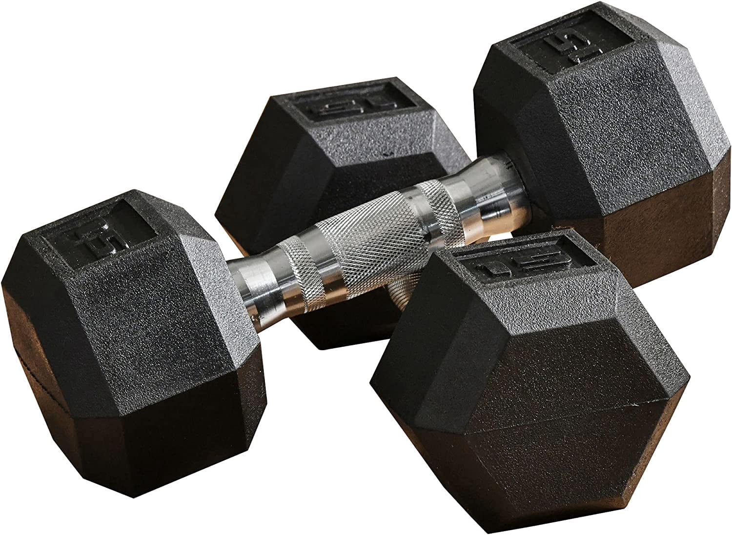 HJTER 2 x 12lbs/2 x 15lbs/2 x 40lbs/2 x 45lbs/2 x 50lbs Hex Dumbbell Set of 2, Rubber Weights Exercise Fitness Dumbbell with Non-Slip Handles, Anti-roll, for Women or Men Home Gym Workout