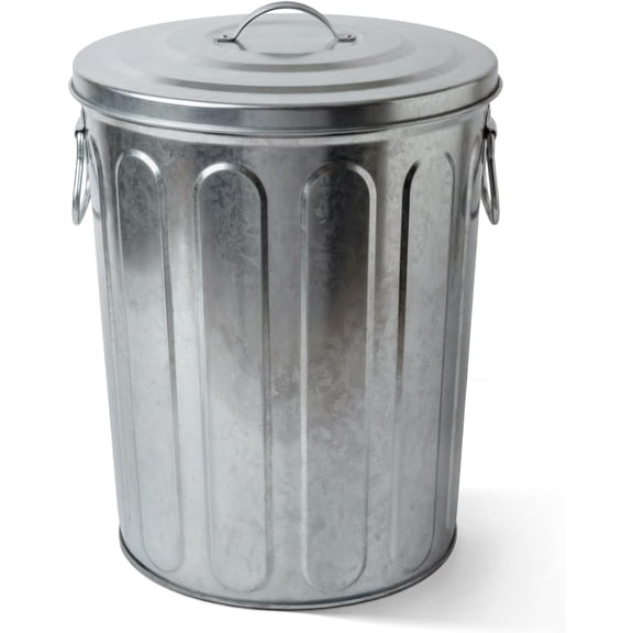 HJTER 5 Gallon Small Metal Trash Can with Lid Outdoor Galvanized Trash Can with Lid 5 Gal Ash Bucket for Bird Seed Container
