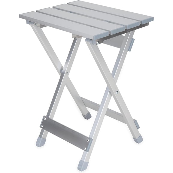 HJTER Aluminum Small Outdoor Side Table - Folding Camping Table Supports Up to 130lb - Features Durable Aluminum Construction - Collapses for Easy RV Storage - (51890)