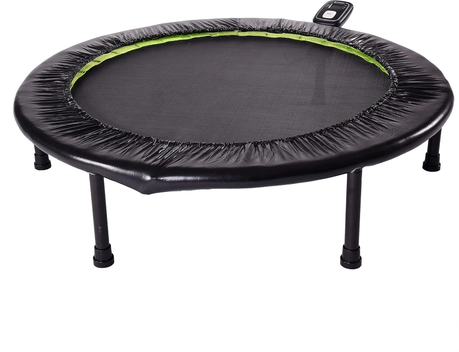 HJTER Folding Trampoline with Smart Workout App, Black - Portable Fitness Rebounder for Home Gym, Cardio & Strength Training, Jumping Exercise Equipment