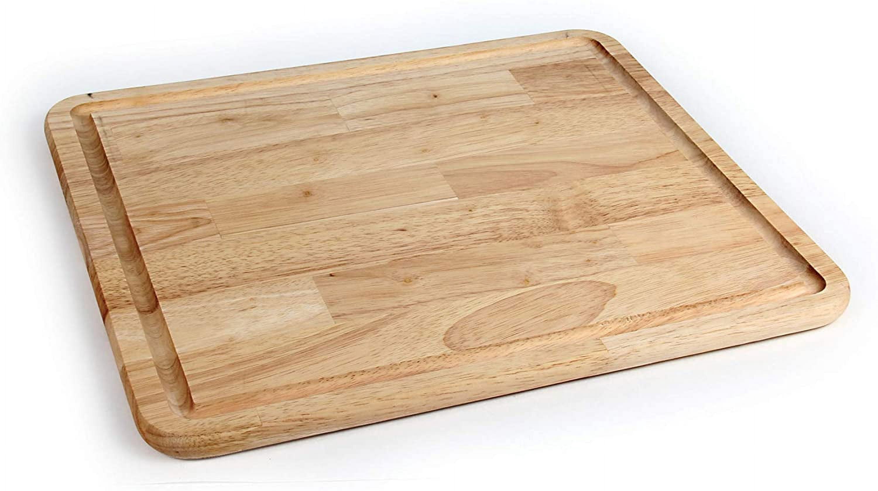 HJTER - Hardwood Cutting Board and Stove Topper with Non-Skid Backing, Includes Flexible Cutting Mat (43753)