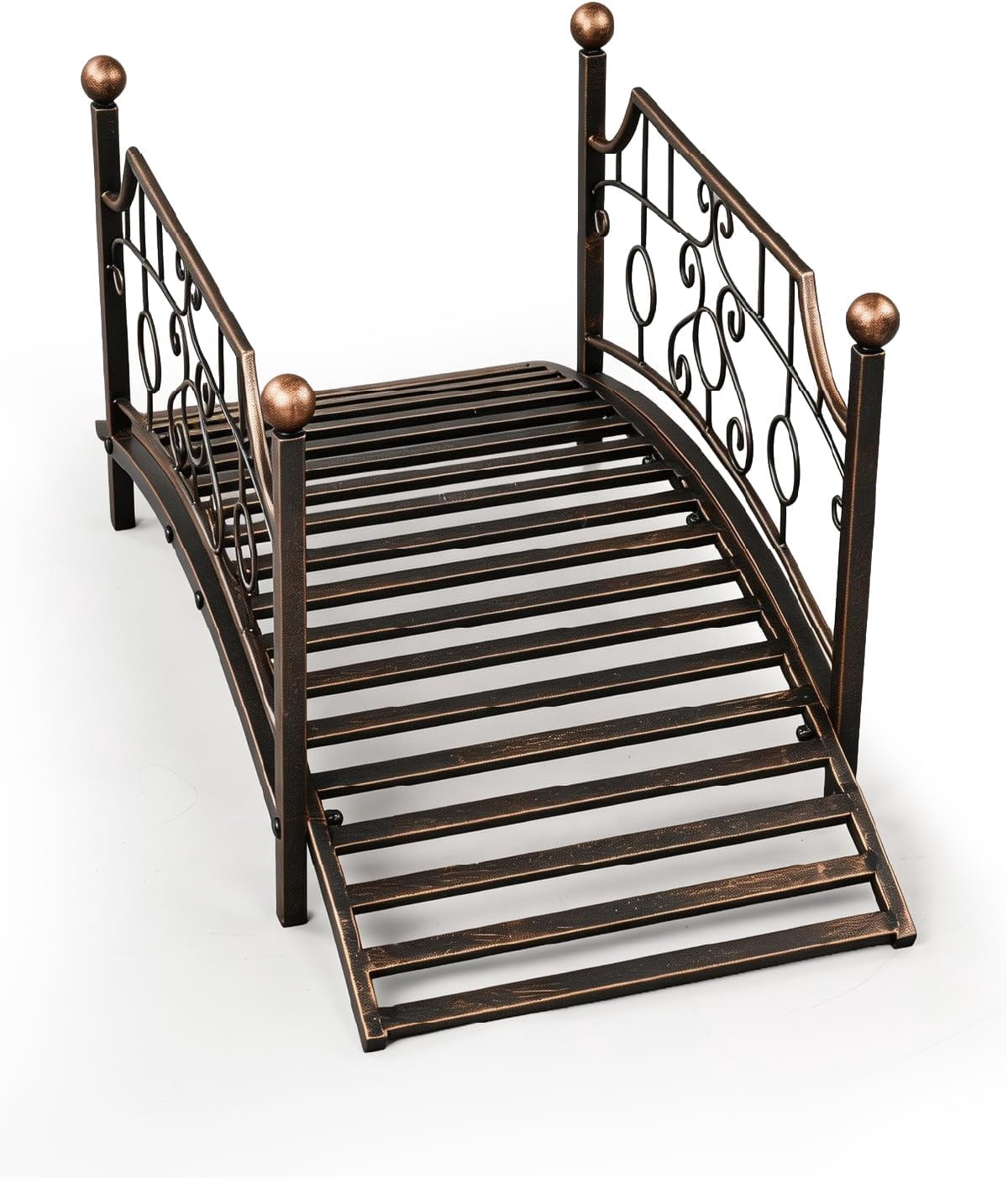 HJTER Metal Garden Bridge for Outdoor, Elegant Decorative Bridge with ...