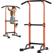 HJTER Power Tower Pull Up Bar Station, Free Standing Pull Up Rack Dip Station for Home Gym, Height Adjustable Home Strength Training Fitness Workout Equipment
