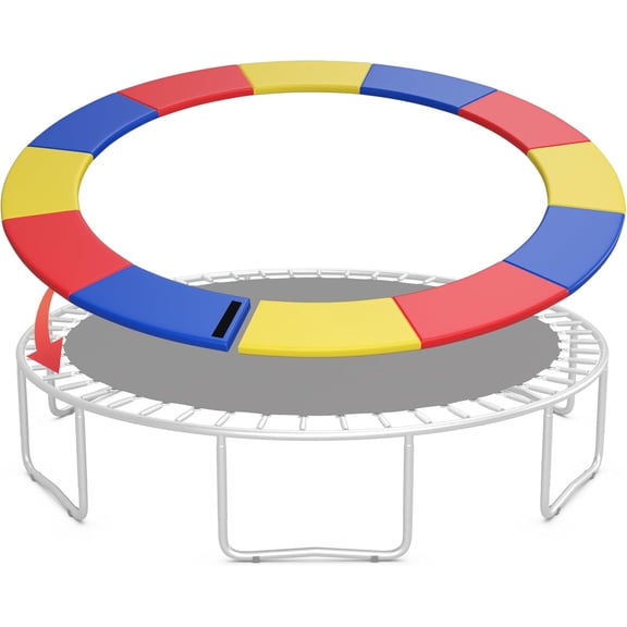 HJTER Trampoline Pad, 8ft 10ft 12ft 14ft 15ft 16ft Trampoline Replacement Safety Pad, No Holes for Pole, Waterproof Trampoline Accessories Spring Cover