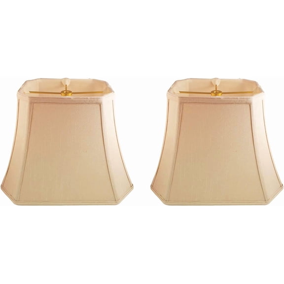 HJTERRoyal Designs, Inc. BS-710-12BG-2 Rectangle Cut Corner Basic Lamp Shade, (5x6.5) x (8x12) x 10, Beige, 2-Pack