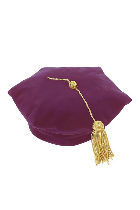 2025 Graduate Doctor Velvet Tutor Hat Commencement Cap Purple One Size