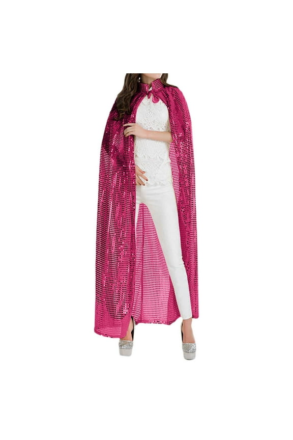 Adult Sequin Lace Cape Coat for Carnival Evening Party Elegant Shimmering Shawl Wrap RD2 One Size