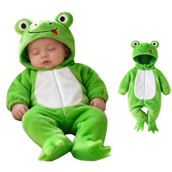 HJYCHN Baby Onesie 3D Design Hooded Animal Zip Closure Long Sleeve Halloween Daily Wear Outfit