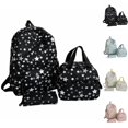 thumbnail image 1 of HJYCHN Backpack for Boys Star Print 3Pc Set Daypack with Drawstring Lunch Tote Pencil Case Back to School Supplies for Kids Bookbag for Girls Black, 1 of 4