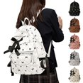 thumbnail image 1 of HJYCHN Bookbag for Girls Ruffled Quilted Bow Ribbon Backpack Back to School Supplies for Kids Boys Backpack White, 1 of 5