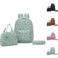 thumbnail image 1 of HJYCHN Bookbag for Girls Striped Bow 3Pc Set Back to School Supplies for Kids with Side Pockets Backpack for Boys Green, 1 of 9